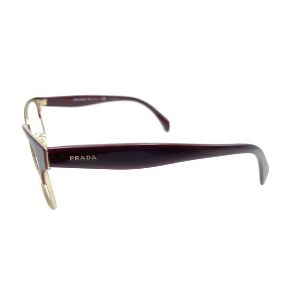 Prada VPR 65R UAN-1O1 Gold Dark Red Eyeglasses Frames 53-16 140 Italy Designer - Picture 7 of 12